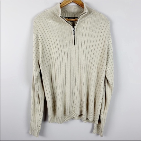 Van Heusen Other - 🌿Van Heusen Men’s Tan Quarter Zip Sweater